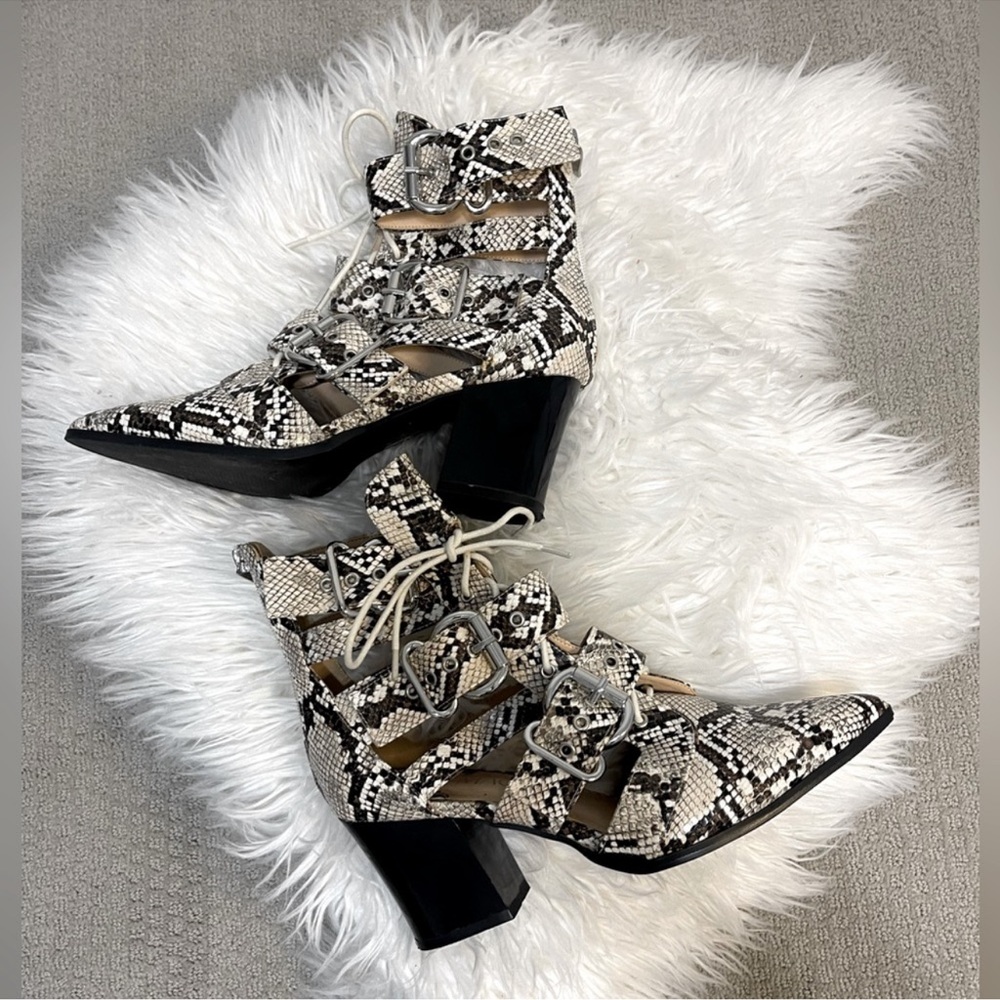 Snakeskin ankle boots